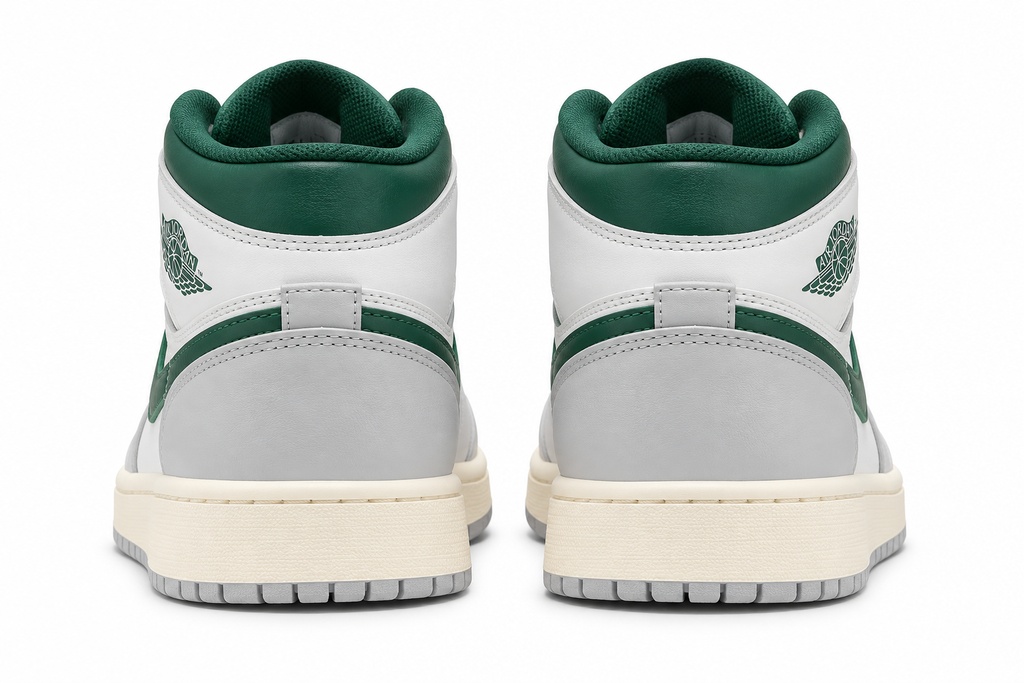 Nike Air Jordan 1 Mid GS – Summit White / Pine Green