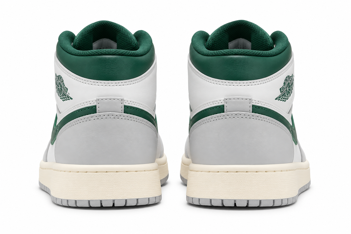 Nike Air Jordan 1 Mid GS – Summit White / Pine Green